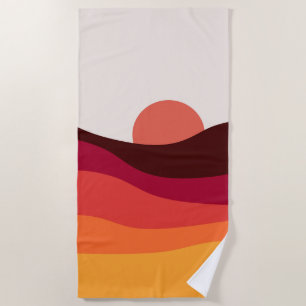 Abstract landscape with sea at sunset beach towel
