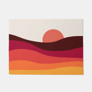 Abstract landscape with sea at sunset doormat
