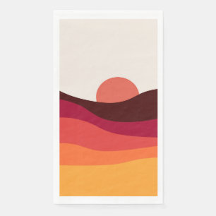 Abstract landscape with sea at sunset napkin