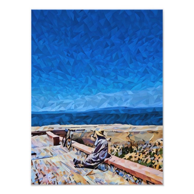 Abstract Landscape With Seaside View And Person  Photo Print (Front)