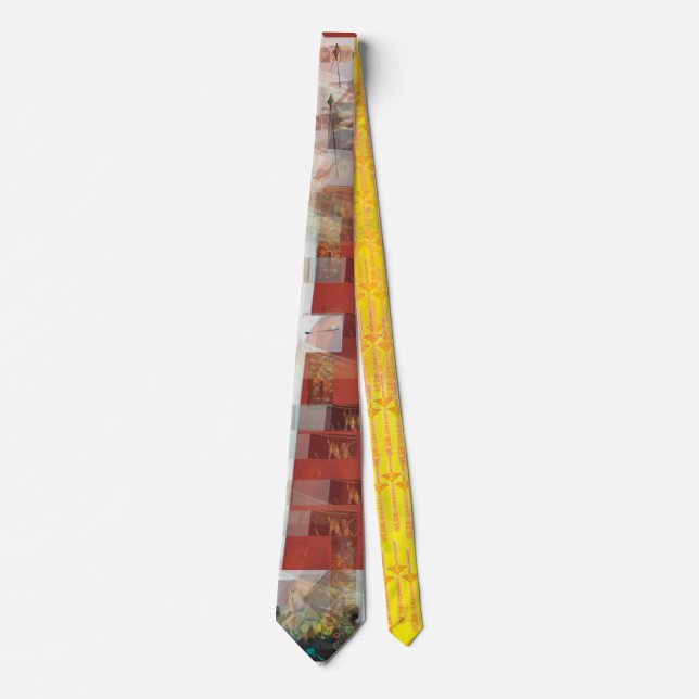 Abstract Lanes Terracotta & Cream Tie (Front)
