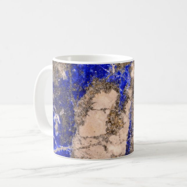 Abstract Lapis Lazuli Blue Granite, blue marble  Coffee Mug (Front Left)