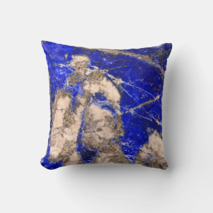 Abstract Lapis Lazuli Blue Granite Cushion