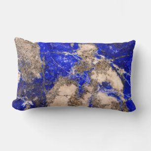 Abstract Lapis Lazuli Blue Granite Lumbar Cushion