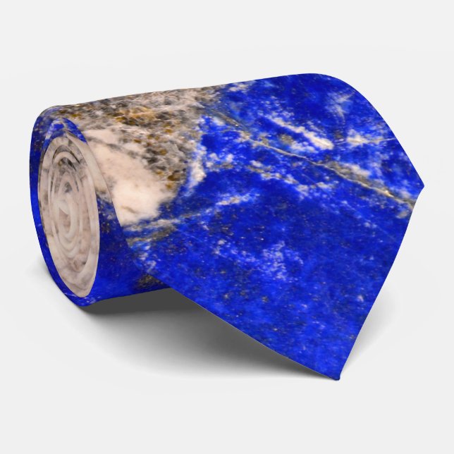 Abstract Lapis Lazuli Blue Granite Tie (Rolled)