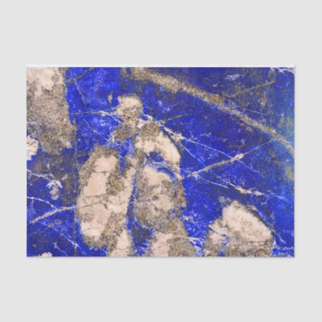 Abstract Lapis Lazuli Blue Granite Tissue Paper (Front)