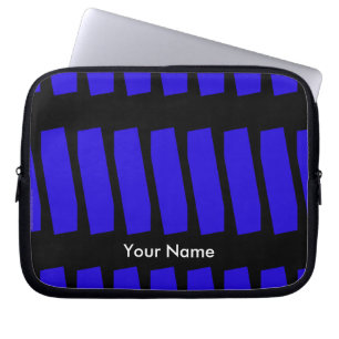 Abstract Laptop Computer Sleeve Royal Blue & Black