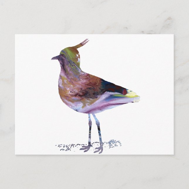 Abstract lapwing silhouette postcard (Front)