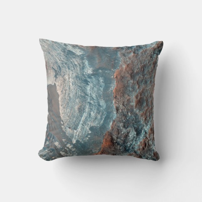 abstract lava rock copper aqua  decor pillow (Front)
