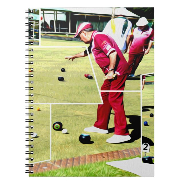 Abstract Lawn Bowls Oil Paint, Notebook (Front)