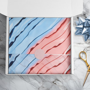 Abstract Layered Tie Dyeing Blue Pink Craft Tissue Paper