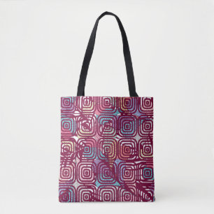 Abstract leaf colorful vintage illustration design tote bag