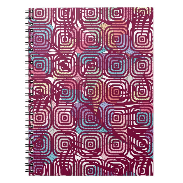 Abstract leaf colourful vintage illustration desig notebook (Front)