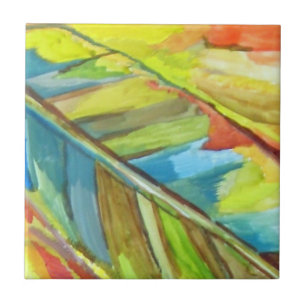 Abstract Leaf Design Ceramic Tile