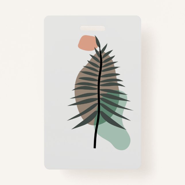 Abstract leaf design  ID badge (Front)