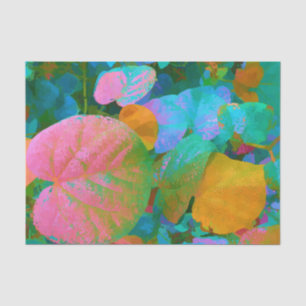 Abstract Leaf Design in Pink and Green Tissue Paper