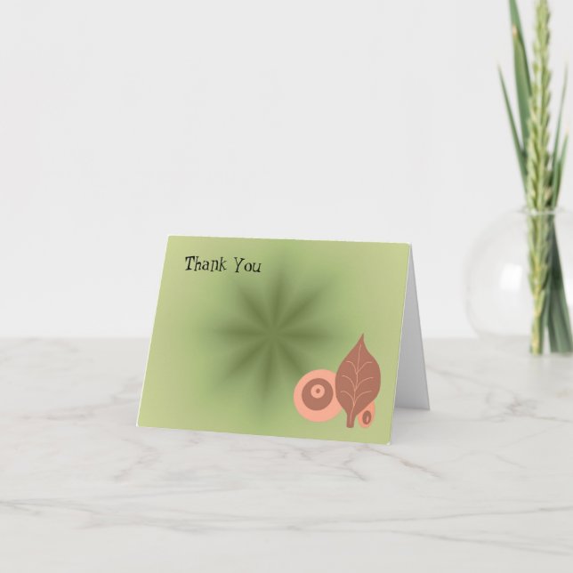 Abstract Leaf Design Thank You Card (Front)