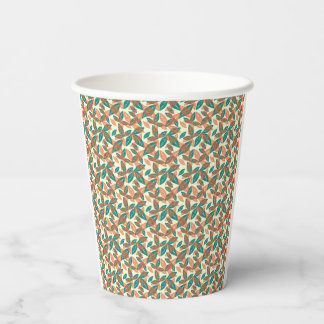 Abstract leaf pattern paper cups