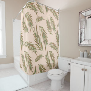 Abstract Leaf Pattern Shower Curtain