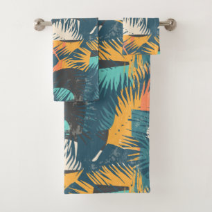 Abstract Leaf Pattern towel set