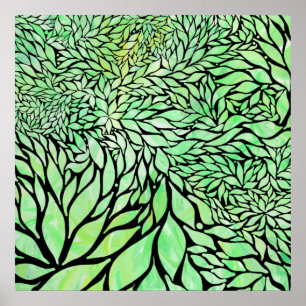 Abstract leaf textured leaf design canvas print