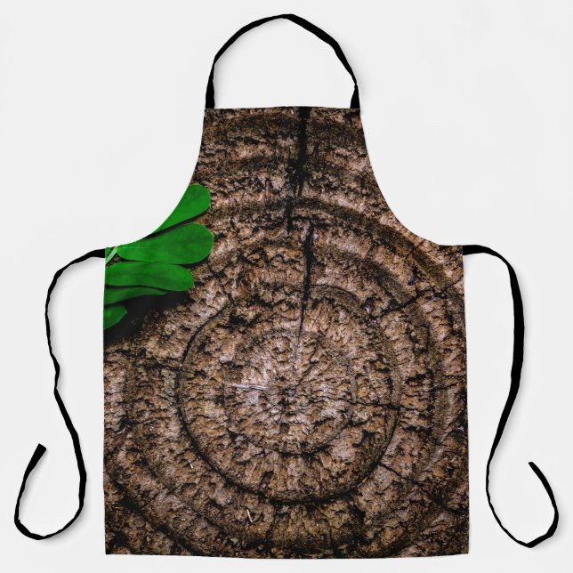 Abstract leaf tree stump green apron (Front)