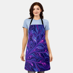 Abstract Leaf Vein Cosmic Purple Apron