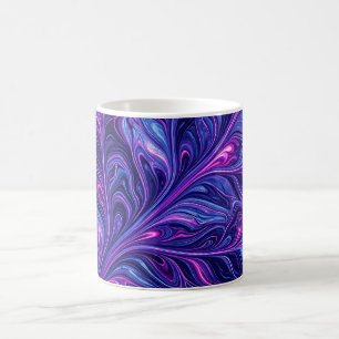 Abstract Leaf Vein Cosmic Purple Coffee Mug