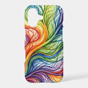 Abstract Leaf Vein Rainbow iPhone Cases