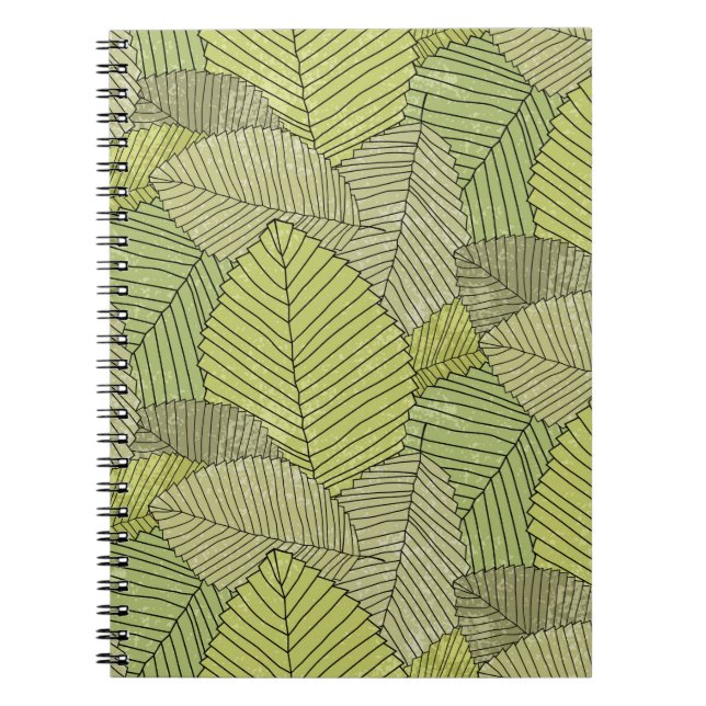 Abstract leafs pattern colourful notebook (Front)