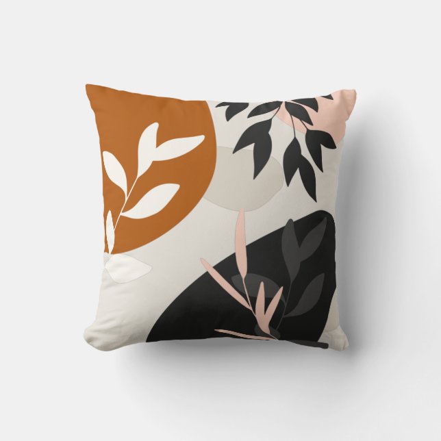  Abstract Leaves Art Cushion (Front)