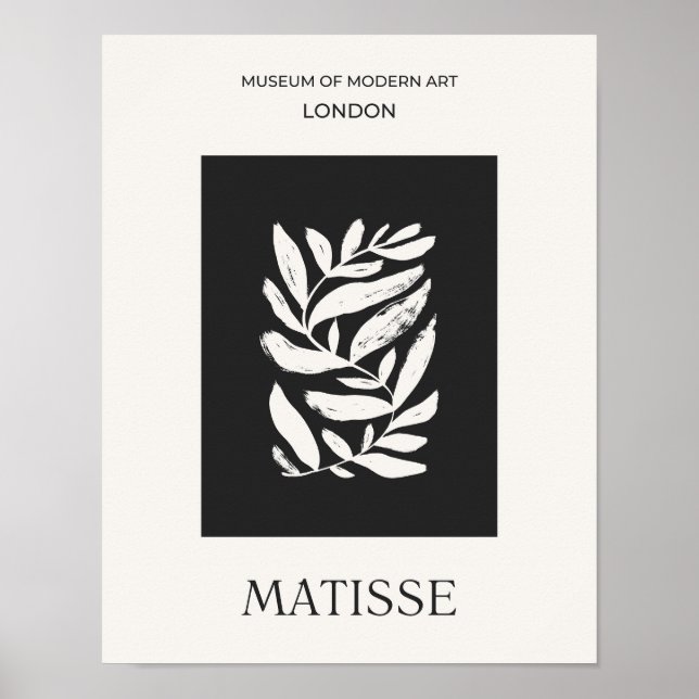 Abstract Leaves Cutouts Matisse Minimalist Print (Front)
