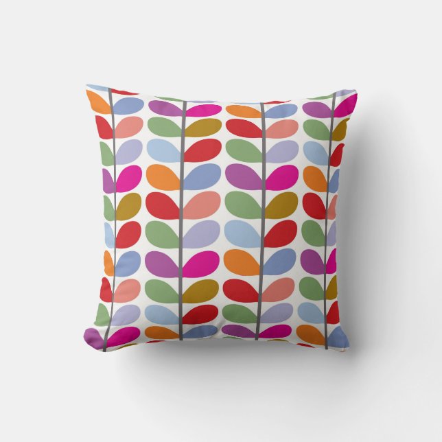 Abstract Leaves in Spring / Summer Colours Pillow (Front)
