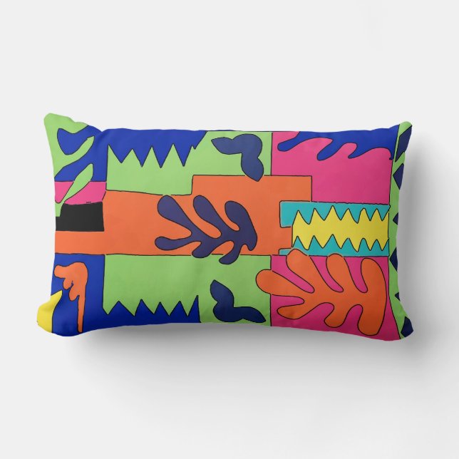 Abstract Leaves Lumbar Cushion (Front)