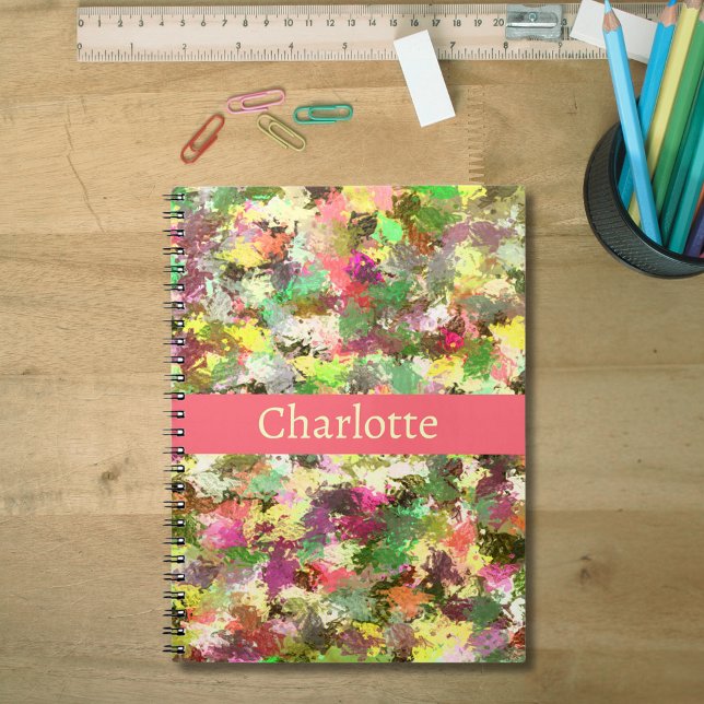 Abstract Leaves Paint Splatter Autumn Colour Name  Notebook (Abstract Leaves Paint Splatter Autumn Color Name Notebook)