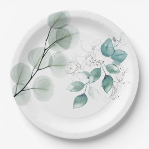 abstract leaves paper plate