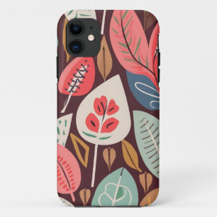 Abstract Leaves Pattern iPhone 11 Case
