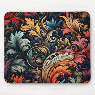 Abstract Leaves Pattern Colour Mouse Pad
