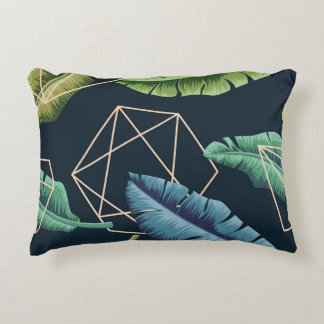 Abstract Leaves: Polygonal Line Seamless. Decorative Cushion