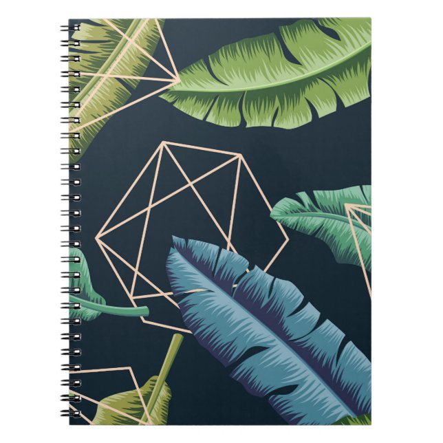 Abstract Leaves: Polygonal Line Seamless. Notebook (Front)