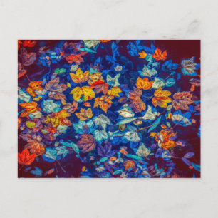 abstract leaves postcard