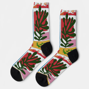 Abstract Leaves Socks