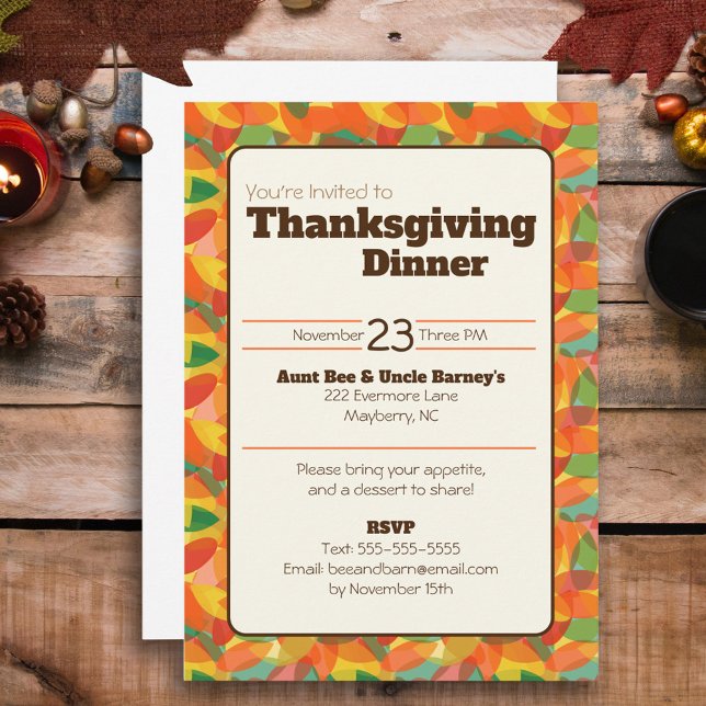 Abstract Leaves Thanksgiving Invitation (Creator Uploaded)