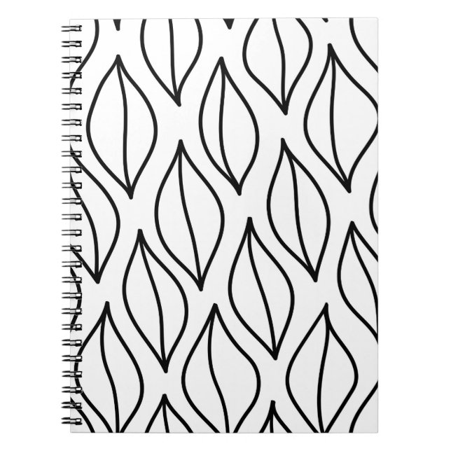 Abstract leaves. Vintage structure. Hand drawn sea Notebook (Front)