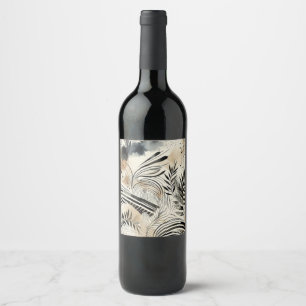 abstract leaves wine labels