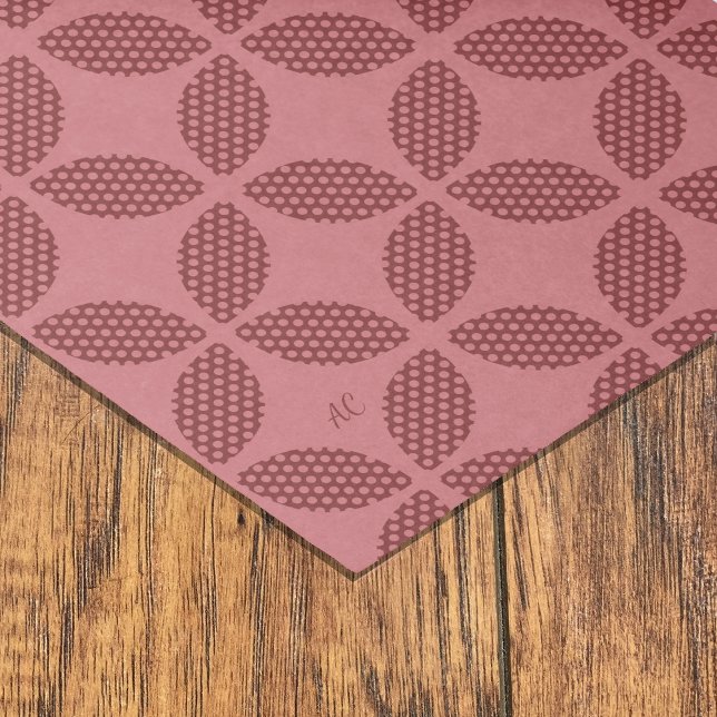 Abstract Leaves with Polka Dots Pattern Burgundy Tissue Paper (Creator Uploaded)