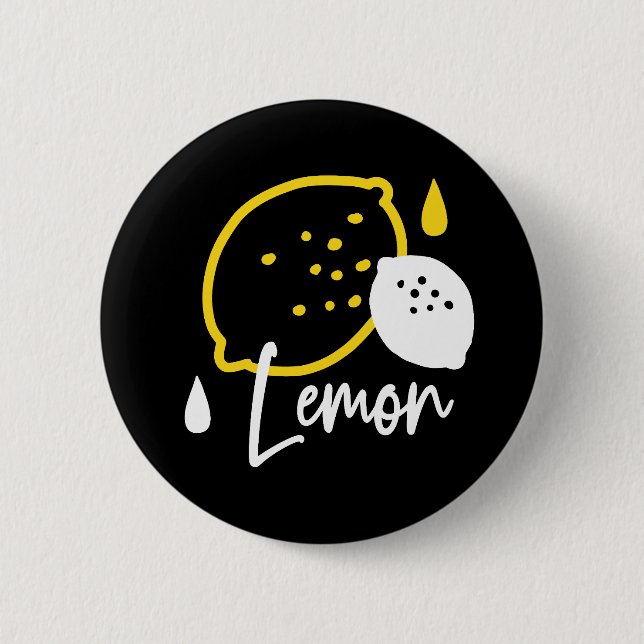 Abstract Lemon Illustration – Fresh Citrus Art 6 Cm Round Badge (Front)