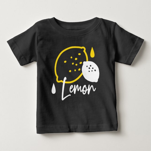 Abstract Lemon Illustration – Fresh Citrus Art Baby T-Shirt (Front)