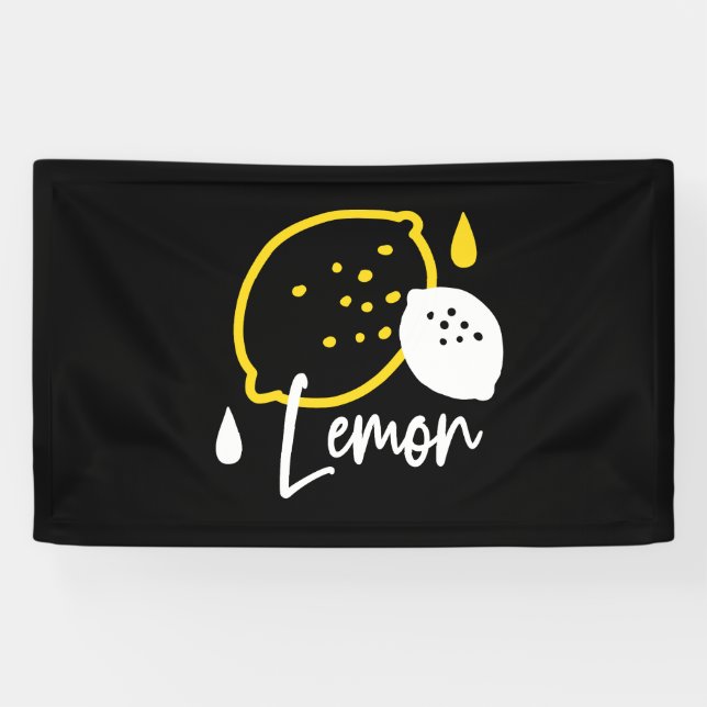 Abstract Lemon Illustration – Fresh Citrus Art Banner (Horizontal)