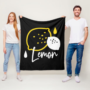 Abstract Lemon Illustration – Fresh Citrus Art Fleece Blanket